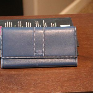Blue Leather Coach Wallet